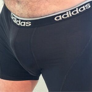 adidas Black Boxer Briefs with Silver Logo Waistband